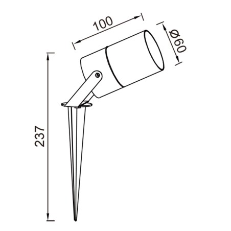 Piqueta exterior GU10 IP65 serie QUEBEC Negro - 10x6x23.7h