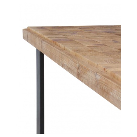 Mesa color natural. Tablero dmf chapado en madera de abeto. 182X90X75h