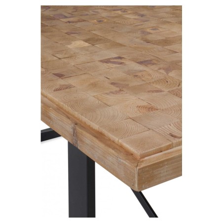 Mesa color natural. Tablero dmf chapado en madera de abeto. 182X90X75h