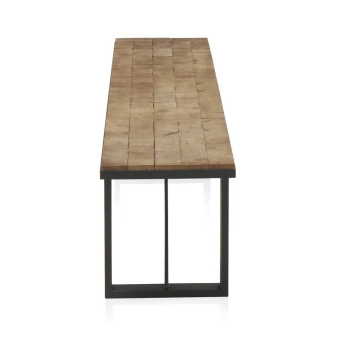 Banco color natural. Tablero dmf chapado en madera de abeto. 175X35X46h
