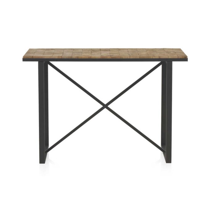 Consola color natural. Tablero dmf chapado en madera de abeto. 120X42X80h