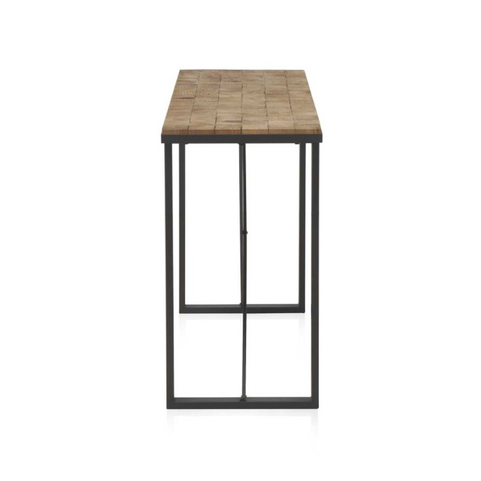 Consola color natural. Tablero dmf chapado en madera de abeto. 120X42X80h