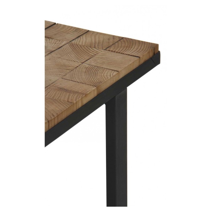 Consola color natural. Tablero dmf chapado en madera de abeto. 120X42X80h