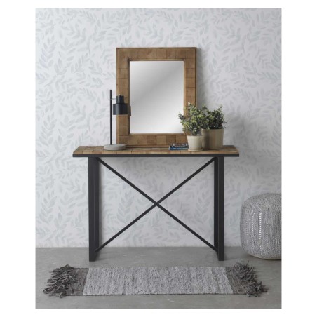 Consola color natural. Tablero dmf chapado en madera de abeto. 120X42X80h