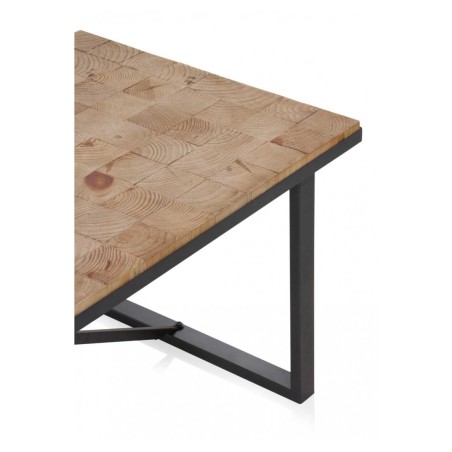 Mesa centro color natural. Tablero dmf chapado en madera de abeto. 100X57X46h