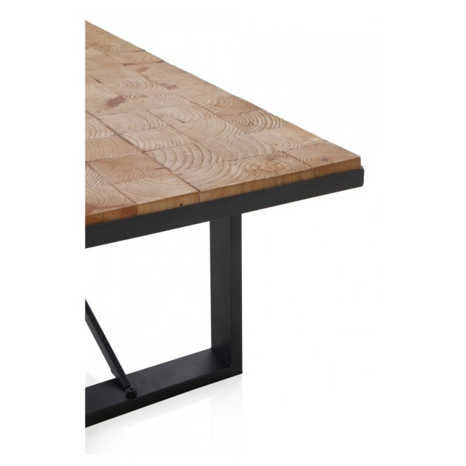 Mesa centro color natural. Tablero dmf chapado en madera de abeto. 100X57X46h