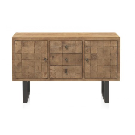 Comoda color natural. Tablero dmf chapado en madera de abeto. 122X42X78h