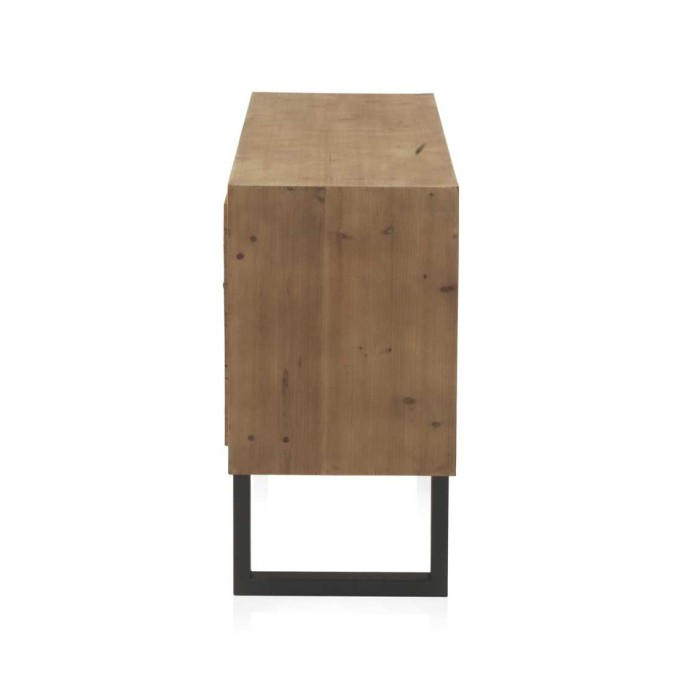 Comoda color natural. Tablero dmf chapado en madera de abeto. 122X42X78h