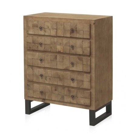 Comoda color natural. Tablero dmf chapado en madera de abeto. 78X42X100h