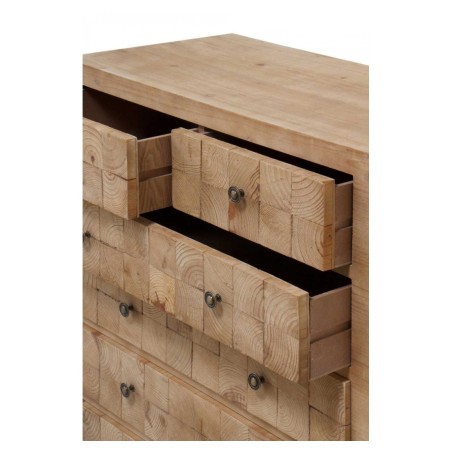 Comoda color natural. Tablero dmf chapado en madera de abeto. 78X42X100h