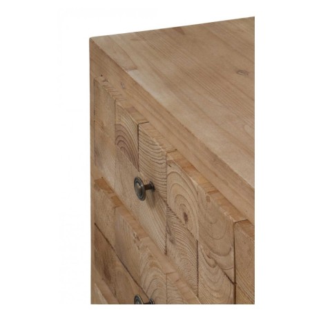 Comoda color natural. Tablero dmf chapado en madera de abeto. 78X42X100h