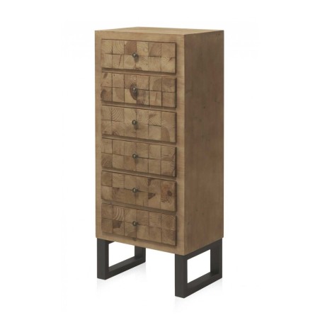 Sinfonier color natural. Tablero dmf chapado en madera de abeto. 50X37X121h