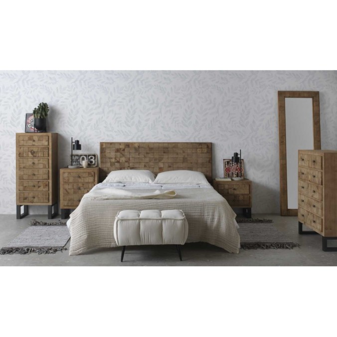 Sinfonier color natural. Tablero dmf chapado en madera de abeto. 50X37X121h