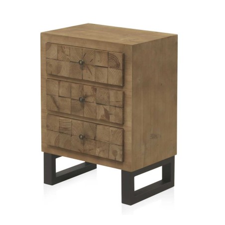 Mesitas color natural. Tablero dmf chapado en madera de abeto. 51.5X37X70h