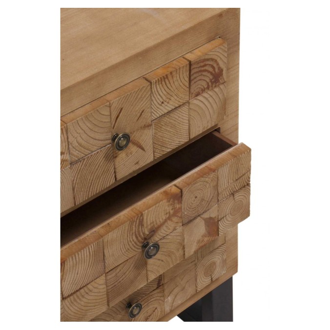 Mesitas color natural. Tablero dmf chapado en madera de abeto. 51.5X37X70h