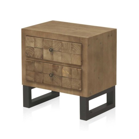 Mesitas color natural. Tablero dmf chapado en madera de abeto. 51X37X52h