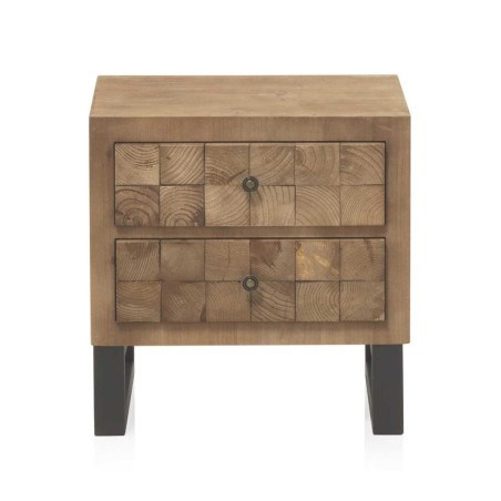 Mesitas color natural. Tablero dmf chapado en madera de abeto. 51X37X52h