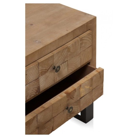 Mesitas color natural. Tablero dmf chapado en madera de abeto. 51X37X52h