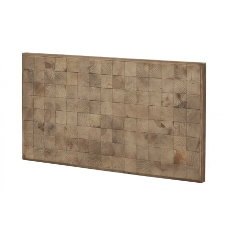 Cabezales y mesitas  color natural. Tablero dmf chapado en madera de abeto. 109X5X60h