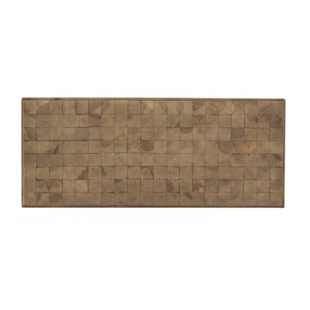 Cabezales y mesitas  color natural. Tablero dmf chapado en madera de abeto. 145X5X60h