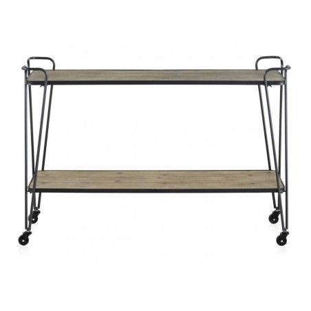 Consola color natural. Madera de abeto y hierro. 123X36X84h