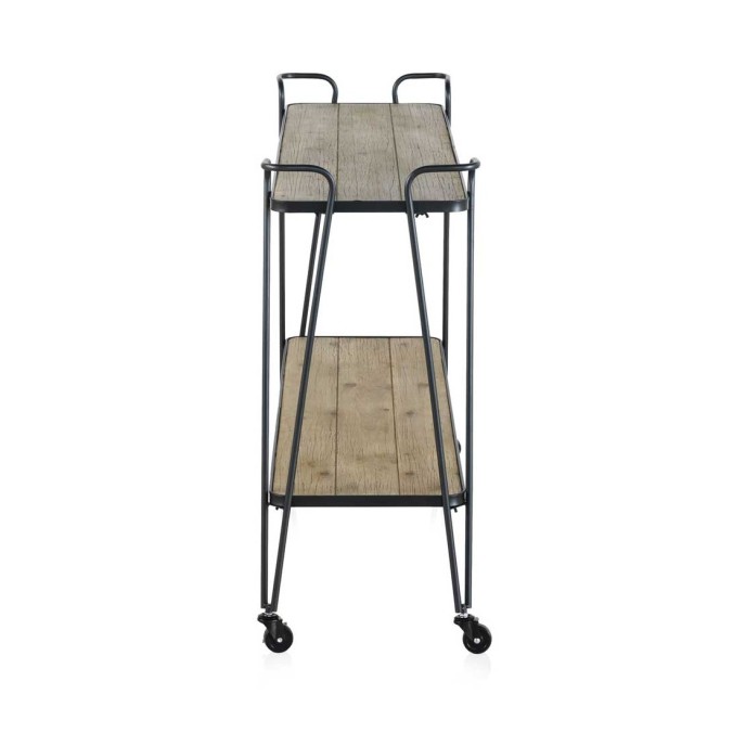 Consola color natural. Madera de abeto y hierro. 123X36X84h