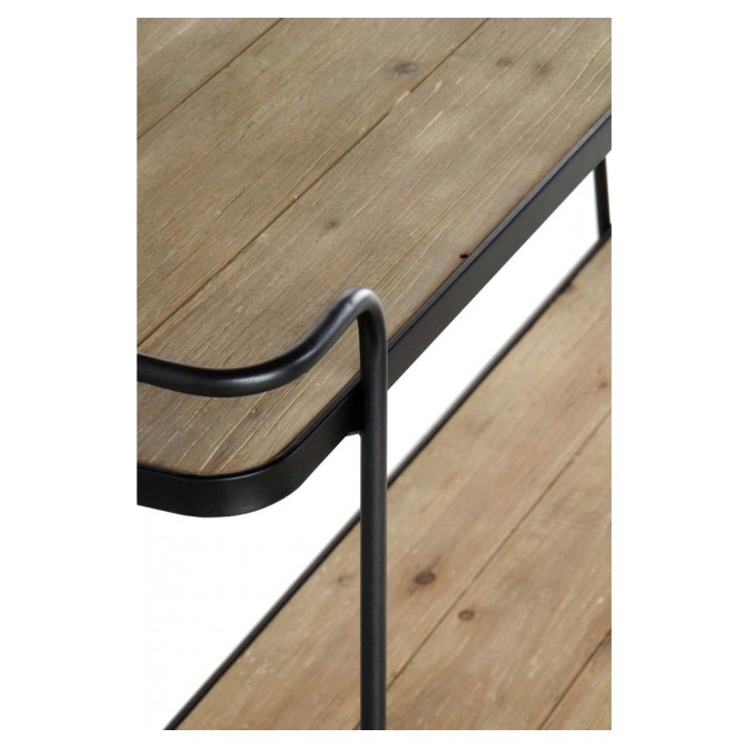 Consola color natural. Madera de abeto y hierro. 123X36X84h