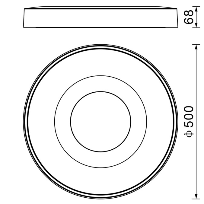 Plafón LED 80W 2700K-5000K Control Remoto serie COIN REDONDO Madera - 50x6.8h