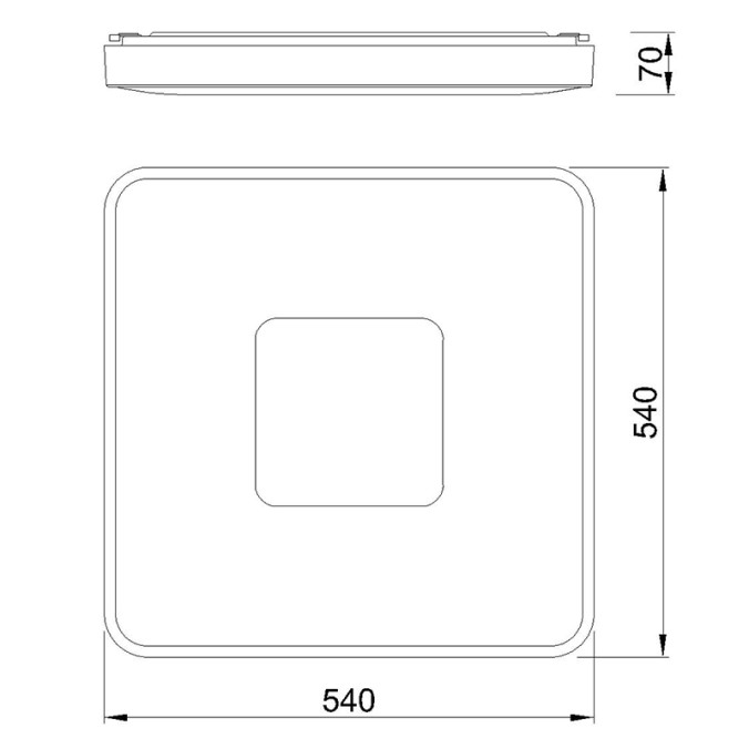 Plafón LED 100W 2700K-5000K Control Remoto serie COIN CUADRADO Blanco - 54x54x7h