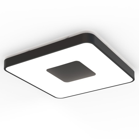 Plafón LED 100W 2700K-5000K Control Remoto serie COIN CUADRADO Negro - 54x54x7h