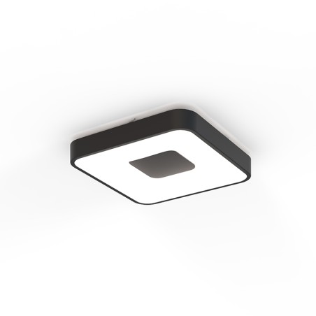 Plafón LED 56W 2700K-5000K Control Remoto serie COIN CUADRADO Negro - 34x34x7h
