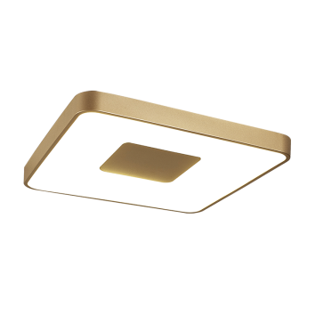 Plafón LED 80W 2700K-5000K Control Remoto serie COIN CUADRADO Oro - 44x44x7h