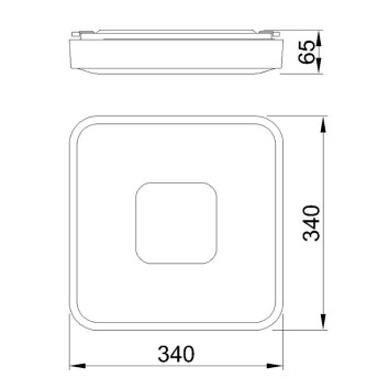 Plafón LED 56W 2700K-5000K Control Remoto serie COIN CUADRADO Oro - 34x34x7h 2