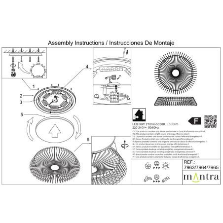 Plafón LED 80W 3000K serie HIMALAYA CEILING Madera - 63x14.5h