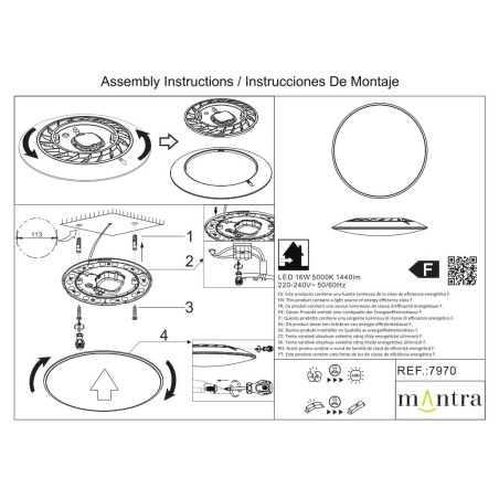 Plafón LED 16W 5000K serie SLIM Blanco - 25x5.5h