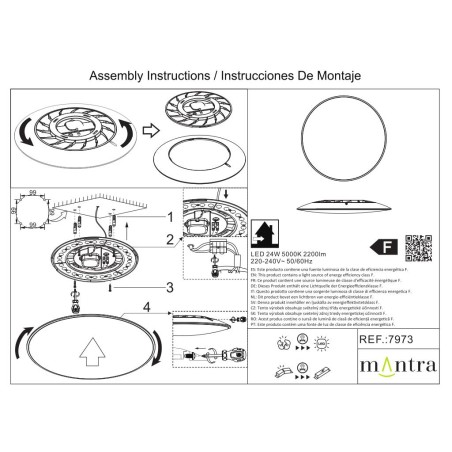 Plafón LED 24W 5000K serie SLIM Blanco - 37x6h