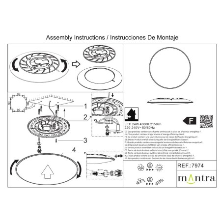 Plafón LED 24W 4000K serie SLIM Blanco - 37x6h
