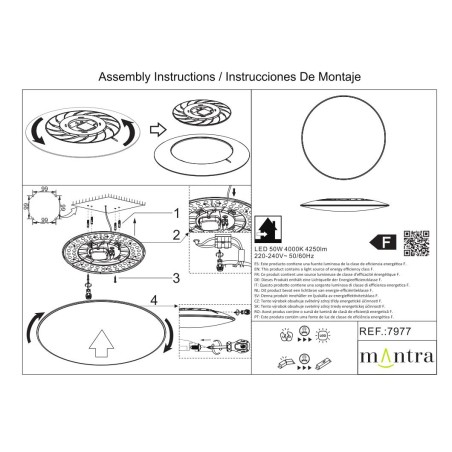 Plafón LED 50W 4000K serie SLIM Blanco - 46x7.5h