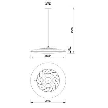 Lámpara LED 50W 4000K serie SLIM Negro - 46x20-150h 2