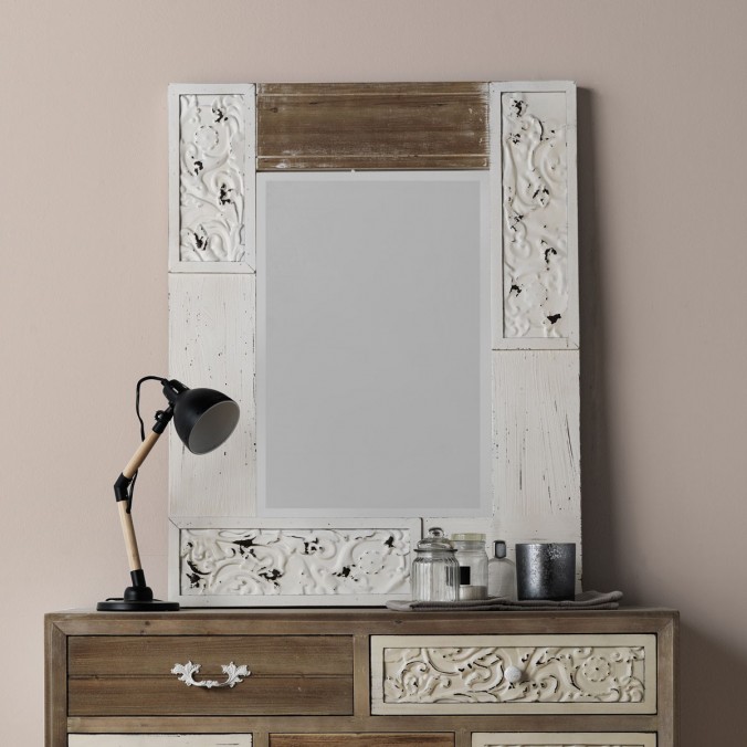 Espejo vintage 70x90cm madera abeto y mdf