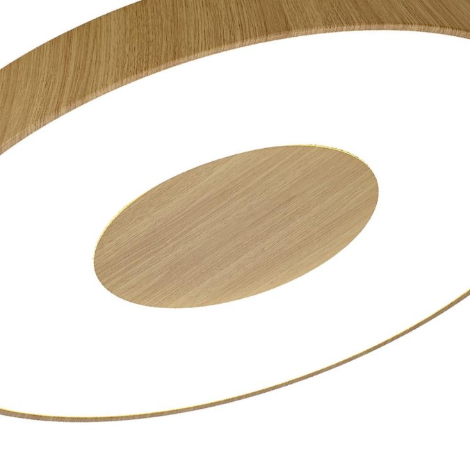 Plafón LED 100W 2700K-5000K Control Remoto serie COIN REDONDO Madera - 65x7h
