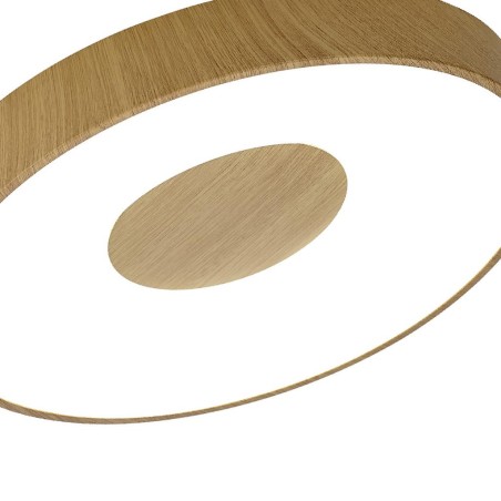 Plafón LED 80W 2700K-5000K Control Remoto serie COIN REDONDO Madera - 50x6.8h