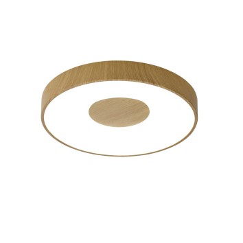 Plafón LED 80W 2700K-5000K Control Remoto serie COIN REDONDO Madera - 50x6.8h