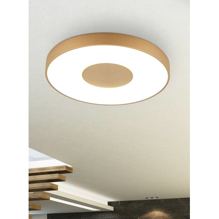 Plafón LED 100W 2700K-5000K Control Remoto serie COIN REDONDO Oro - 65x7h