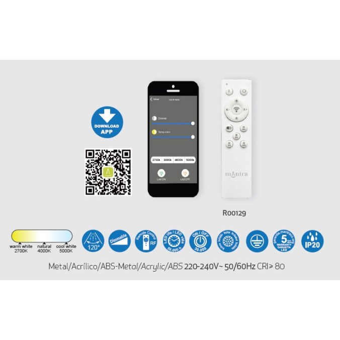 Plafón LED 80W 2700K-5000K Control Remoto serie COIN CUADRADO Negro - 44x44x7h Plafón LED 80W 2700K-5000K Control Remoto serie COIN CUADRADO Negro - 44x44x7h