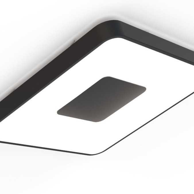 Plafón LED 56W 2700K-5000K Control Remoto serie COIN CUADRADO Negro - 34x34x7h