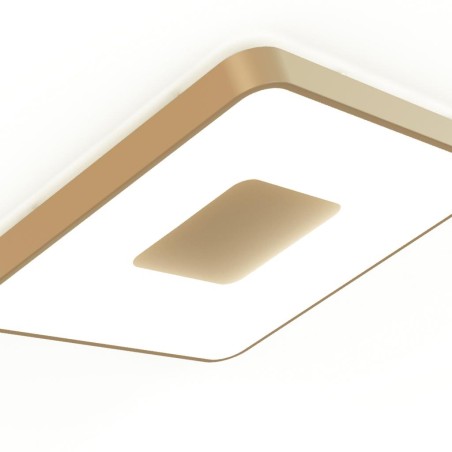 Plafón LED 100W 2700K-5000K Control Remoto serie COIN CUADRADO Oro - 54x54x7h
