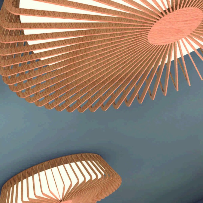 Plafón LED 80W 3000K serie HIMALAYA CEILING Madera - 63x14.5h