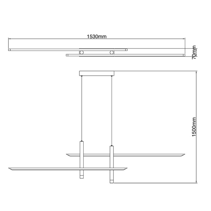 Lámpara LED 50W 3000K serie ESPARTA Negro+Oro - 151x7x150h Lámpara LED 50W 3000K serie ESPARTA Negro+Oro - 151x7x150h