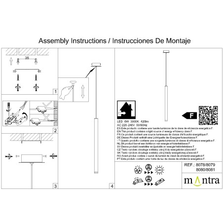 Lámpara LED  6W 3000K serie CALA Corten - 10x255h